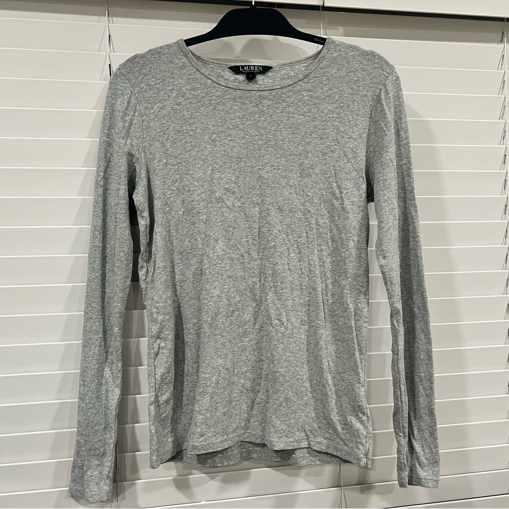 Ralph Lauren Heather Gray Crew Neck Top